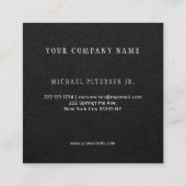 Zwart leder op maat vierkante visitekaartje (Achterkant)