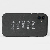 Zwart leder personaliseren Case-Mate iPhone case (Achterkant (horizontaal))