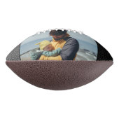 Zwart leder print beste vaders dagfoto american football (Gedraaid 90)