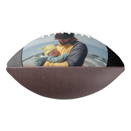 Zwart leder print beste vaders dagfoto american football (Gedraaid 90)