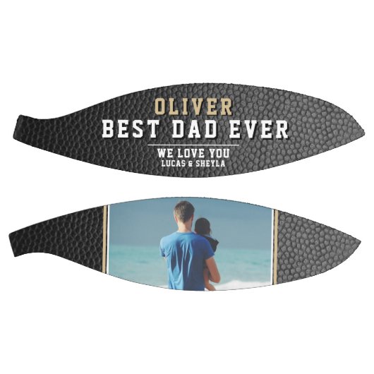 Zwart leder print beste vaders dagfoto basketbal (Panelen)