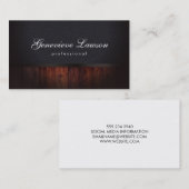 Zwart leder Rustisch hout en elegante tekst Visitekaartje (Voorkant / Achterkant)