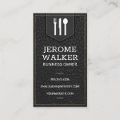 Zwart leder | Stitched Strap Visitekaartje (Voorkant)