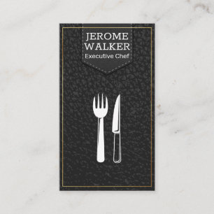 Zwart leder   Stitched Strap Visitekaartje