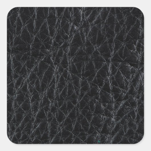 Zwart leder vierkante sticker (Voorkant)