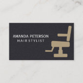 Zwart leder | Voorzitter Barber Salon Visitekaartje (Voorkant)