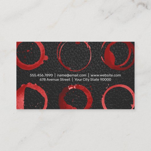 Zwart leder | Wijngassgordel Visitekaartje (Achterkant)