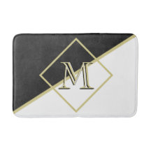 Zwart leder Witte Goud 3 kleurenmonogram