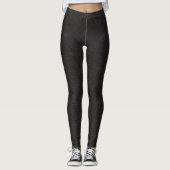 Zwart leder ziet er uit als trompe l'oeil leggings (Voorkant)