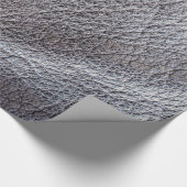 Zwart lederachtig patroon cadeaupapier (Hoek)