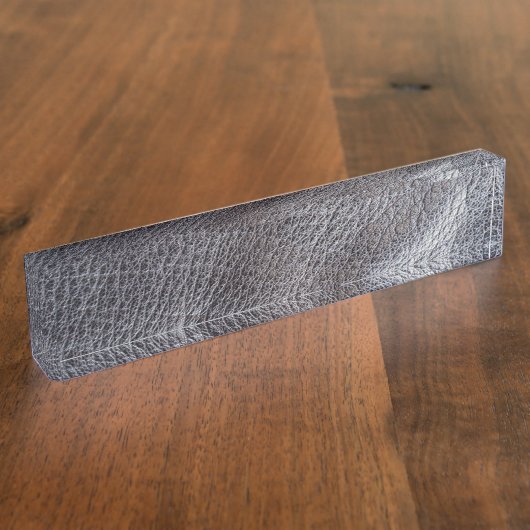 Zwart lederachtig patroon naambordje (Zijkant)