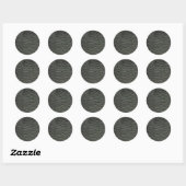 Zwart ledereffect ronde sticker (Vel)