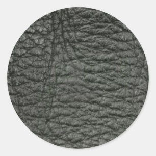Zwart ledereffect ronde sticker