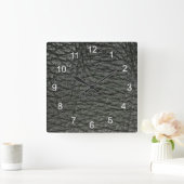 Zwart ledereffect vierkante klok (Huis)