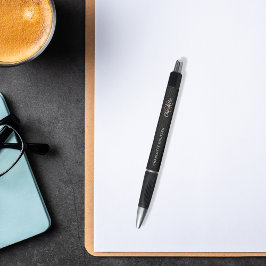 Zwart lederen aangepaste monogram naam script pen