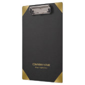 Zwart lederen afbeelding afdrukken met gouden acce klembord (Links)