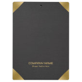 Zwart lederen afbeelding afdrukken met gouden acce klembord (Achterkant)