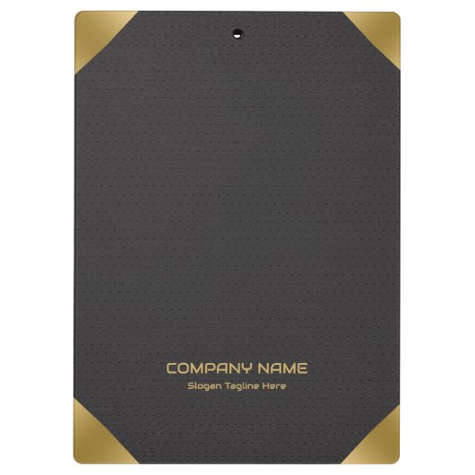 Zwart lederen afbeelding afdrukken met gouden acce klembord (Achterkant)