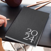 Zwart lederen Afbeelding Personal 202x per week Planner