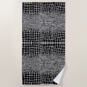 Zwart lederen dierenslangenhuid strandlaken (Voorkant)