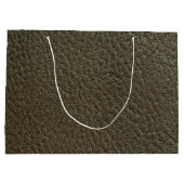 Zwart lederen geschenktas groot cadeauzakje (Achterkant)