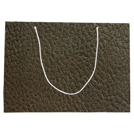 Zwart lederen geschenktas groot cadeauzakje (Achterkant)