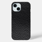 Zwart lederen getextureerde telefoonhoes Case-Mate iPhone case (Achterkant)