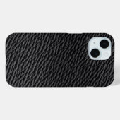 Zwart lederen getextureerde telefoonhoes Case-Mate iPhone case (Achterkant (horizontaal))