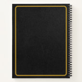 Zwart Lederen Goud Lijst Notitieboek (Achterkant)