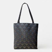 Zwart lederen gouden draad diamanten tote bag (Achterkant)