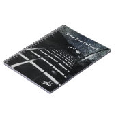 Zwart lederen handtas, speciaal gepersonaliseerd notitieboek (Linkerzijde)