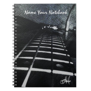 Zwart lederen handtas, speciaal gepersonaliseerd notitieboek