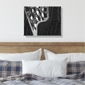 Zwart lederen krokodil textuur canvas afdruk (Insitu (Slaapkamer))