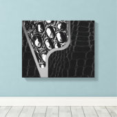 Zwart lederen krokodil textuur canvas afdruk (Insitu (Houten vloer))