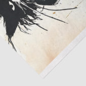 Zwart lederen laars kat modieuze decoupage tissuepapier (Detail)