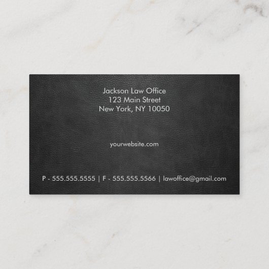 Zwart lederen look wet Kantoor Visitekaartje (Achterkant)