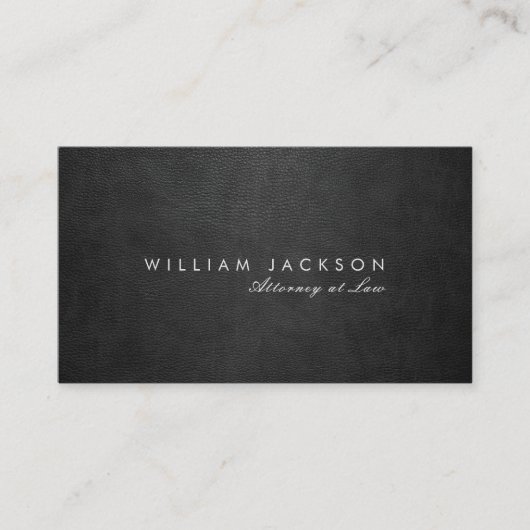 Zwart lederen look wet Kantoor Visitekaartje (Voorkant)