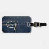 Zwart lederen neusgat bagagelabel (Voorkant horizontaal)