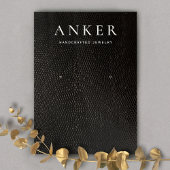 Zwart lederen oorbel display visitekaartje