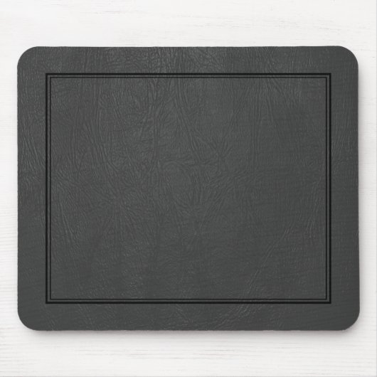 Zwart  lederen patroonprint muismat (Voorkant)