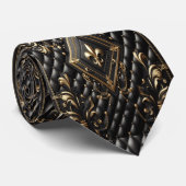 Zwart lederen stijl collector’s stropdas (Opgerold)