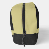 Zwart Lederen Textuur Gouden Monogram Naam Toilettasje (Rechts)