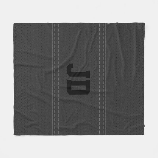 Zwart lederen textuur grijze tekst fleece deken (Voorkant (Horizontaal))