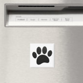 Zwart lederen textuur Hond Paw Print Magneet (Insitu (Vaatwasser))