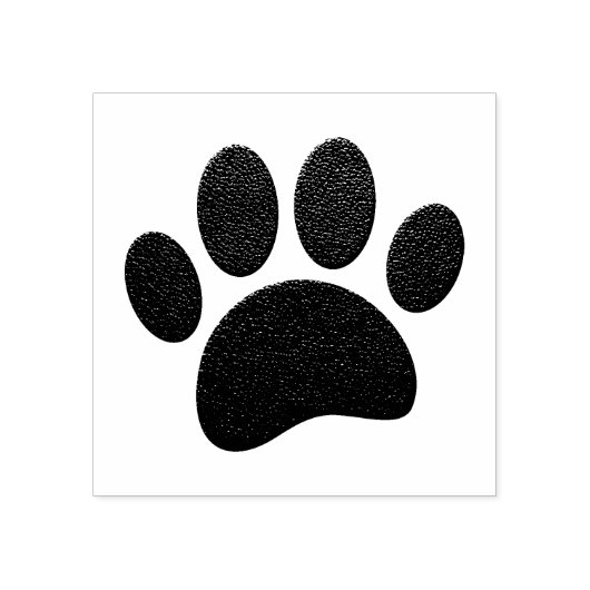 Zwart lederen textuur Hond Paw Print Rubberstempel (Afrduk)