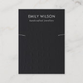 Zwart lederen textuur Ketting Band Display Visitekaartje (Voorkant)