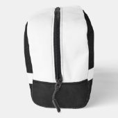 Zwart lederen textuur Trim Wit Monogram Naam Toilettasje (Rechts)