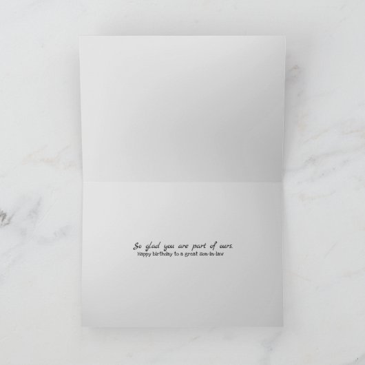 Zwart lederen verjaardag voor schoonzoon kaart (Binnen)