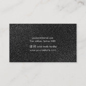 Zwart lederen visitekaartje | minimalistisch (Achterkant)