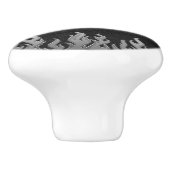 Zwart Lederen Zilver Chrome Vlammen Vuur Motorfiet Keramische Knop (Zijkant)